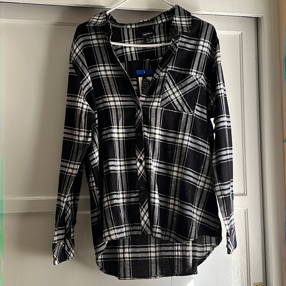 Black and white checkered flannel